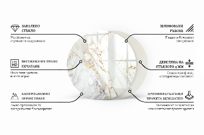 Steklena mizna plošča z natisom Motiv kamnite teksture