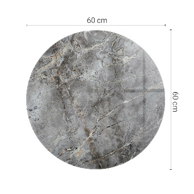 Okrogla steklena mizna plošča Stišen marmorni vzorec