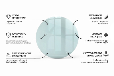 Okrogla steklena mizna plošča prozorna