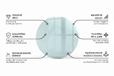 Okrogla steklena mizna plošča prozorna