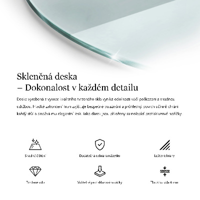 Okrogla steklena mizna plošča prozorna