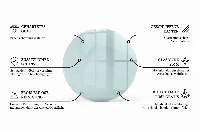 Okrogla steklena mizna plošča prozorna