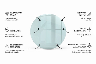 Okrogla steklena mizna plošča prozorna