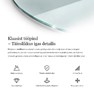 Okrogla steklena mizna plošča prozorna