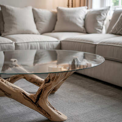 Okrogla steklena mizna plošča prozorna