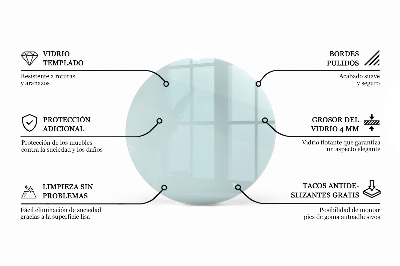 Okrogla steklena mizna plošča prozorna