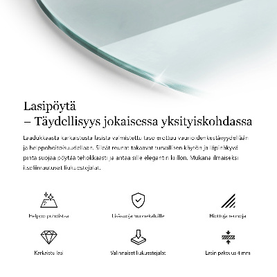 Okrogla steklena mizna plošča prozorna