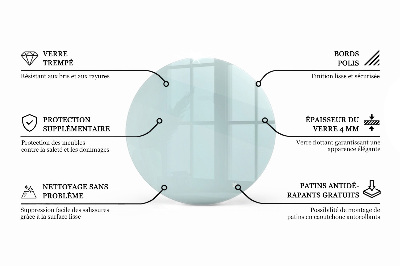 Okrogla steklena mizna plošča prozorna