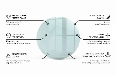 Okrogla steklena mizna plošča prozorna