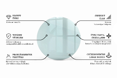 Okrogla steklena mizna plošča prozorna