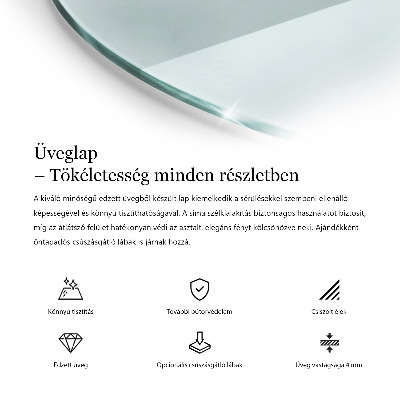 Okrogla steklena mizna plošča prozorna