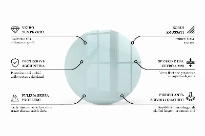 Okrogla steklena mizna plošča prozorna