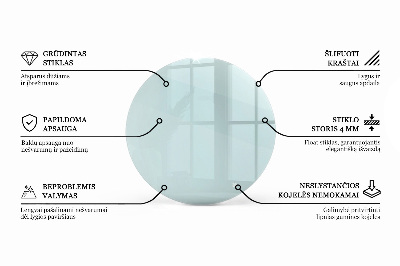Okrogla steklena mizna plošča prozorna