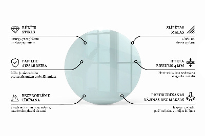 Okrogla steklena mizna plošča prozorna