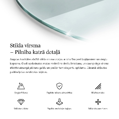 Okrogla steklena mizna plošča prozorna