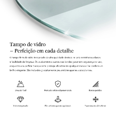 Okrogla steklena mizna plošča prozorna