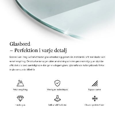 Okrogla steklena mizna plošča prozorna