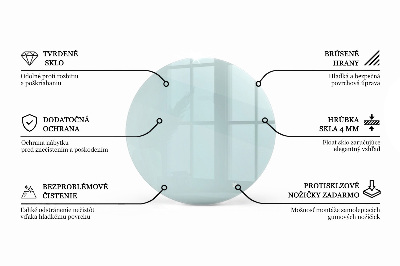 Okrogla steklena mizna plošča prozorna
