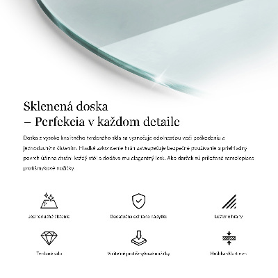 Okrogla steklena mizna plošča prozorna