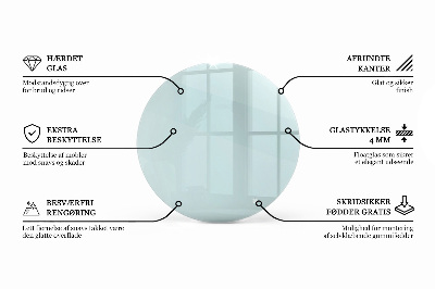 Okrogla steklena mizna plošča prozorna