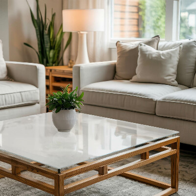 Dekorativna steklena mizna plošča z natisom Čista belina