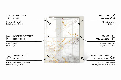 Pravokotna steklena mizna plošča z natisom Enotna elegantna črna barva