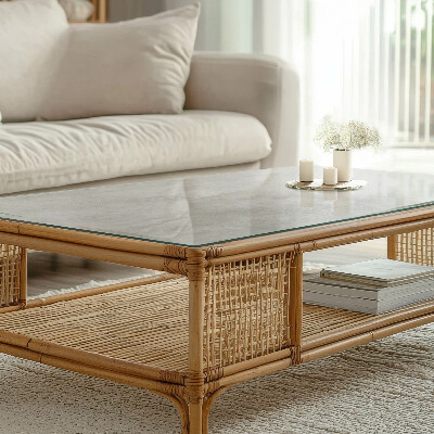 Pravokotna steklena mizna plošča z natisom Praskine na betonski površini