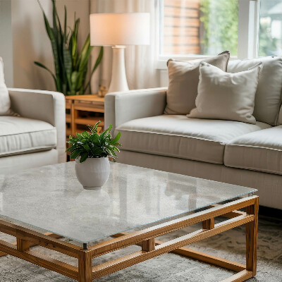 Pravokotna steklena mizna plošča z natisom Praskine na betonski površini