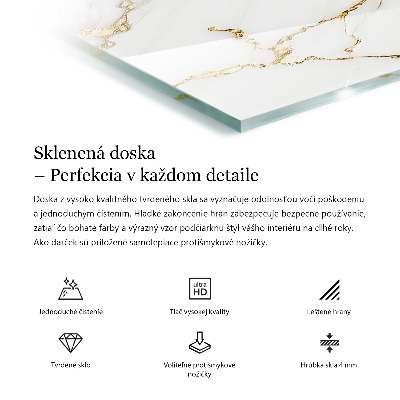 Pravokotna steklena mizna plošča Stišen marmorni vzorec