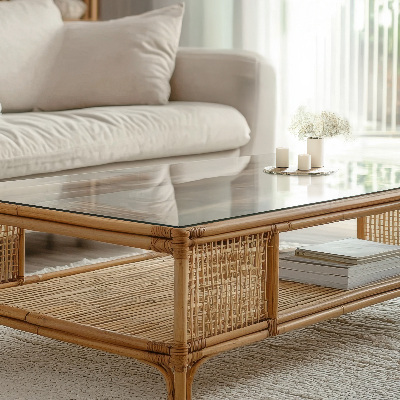 Pravokotna steklena mizna plošča prozorna