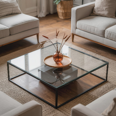 Pravokotna steklena mizna plošča prozorna