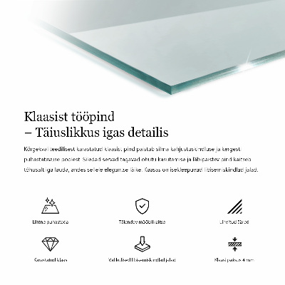 Pravokotna steklena mizna plošča prozorna