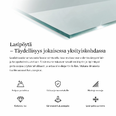 Pravokotna steklena mizna plošča prozorna