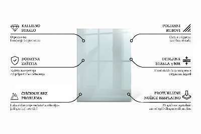 Pravokotna steklena mizna plošča prozorna