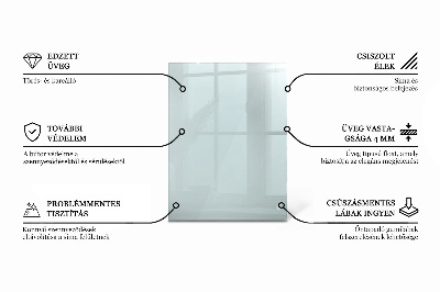 Pravokotna steklena mizna plošča prozorna