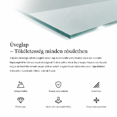 Pravokotna steklena mizna plošča prozorna