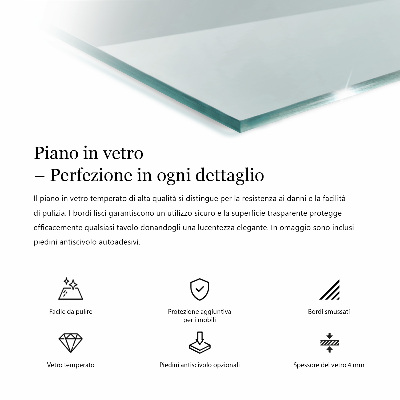 Pravokotna steklena mizna plošča prozorna