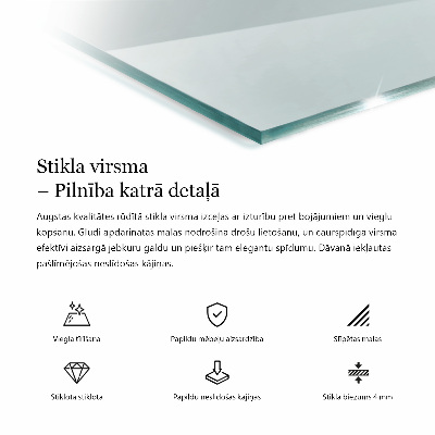 Pravokotna steklena mizna plošča prozorna