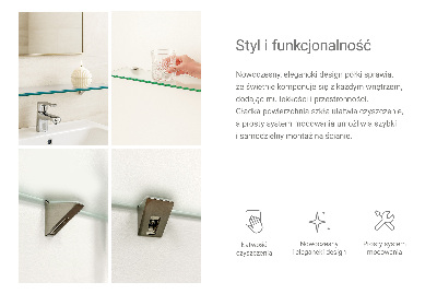 Steklena polica za kopalnico Polprosojna