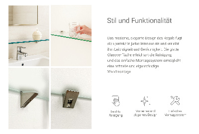 Steklena polica za kopalnico Polprosojna