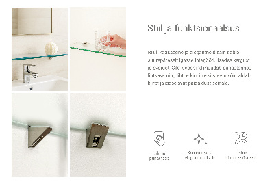 Steklena polica za kopalnico Polprosojna