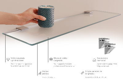 Steklena polica za kopalnico Polprosojna