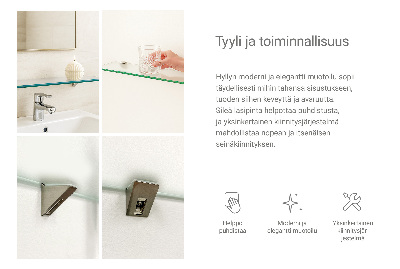 Steklena polica za kopalnico Polprosojna