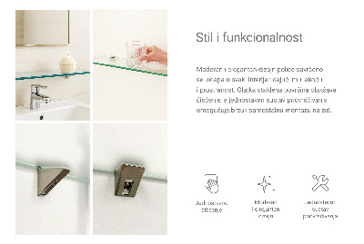 Steklena polica za kopalnico Polprosojna