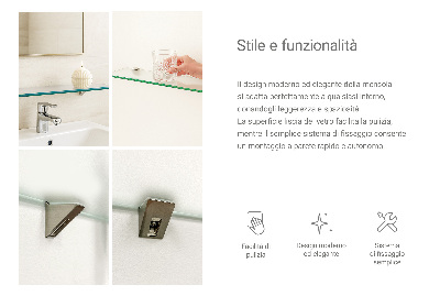 Steklena polica za kopalnico Polprosojna