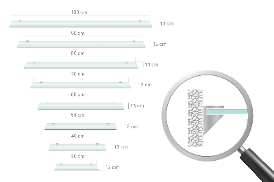 Steklena polica za kopalnico Polprosojna