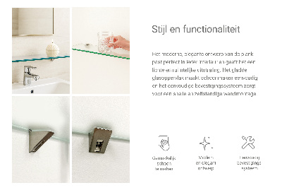 Steklena polica za kopalnico Polprosojna