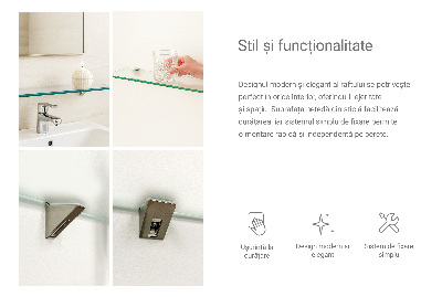 Steklena polica za kopalnico Polprosojna