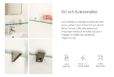 Steklena polica za kopalnico Polprosojna