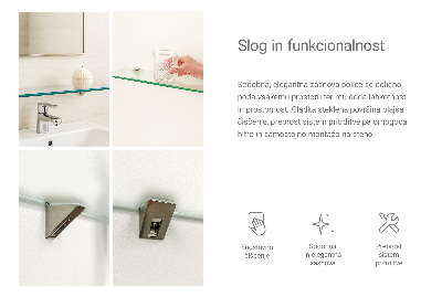 Steklena polica za kopalnico Polprosojna